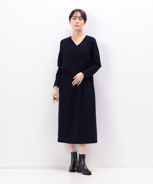 「Gabardine K.T」 長袖ワンピース 11号 ネイビー レディース_画像8
