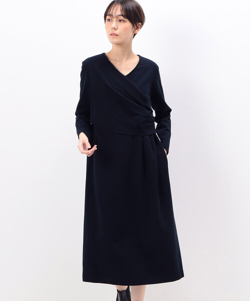 「Gabardine K.T」 長袖ワンピース 11号 ネイビー レディース_画像9