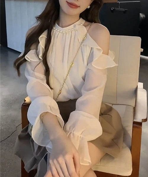 「gossip!ロサンゼルス」 長袖ブラウス FREE アイボリー レディース_画像8