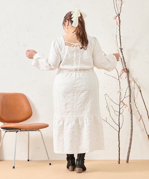 「Louiosy」 長袖ワンピース X-LARGE オフホワイト レディース_画像5