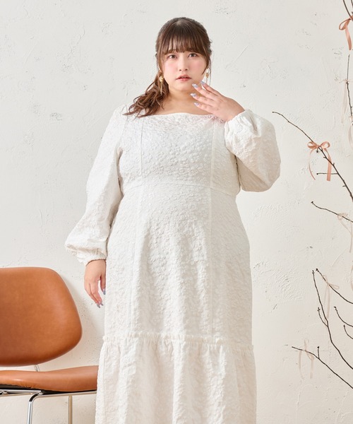 「Louiosy」 長袖ワンピース X-LARGE オフホワイト レディース_画像7