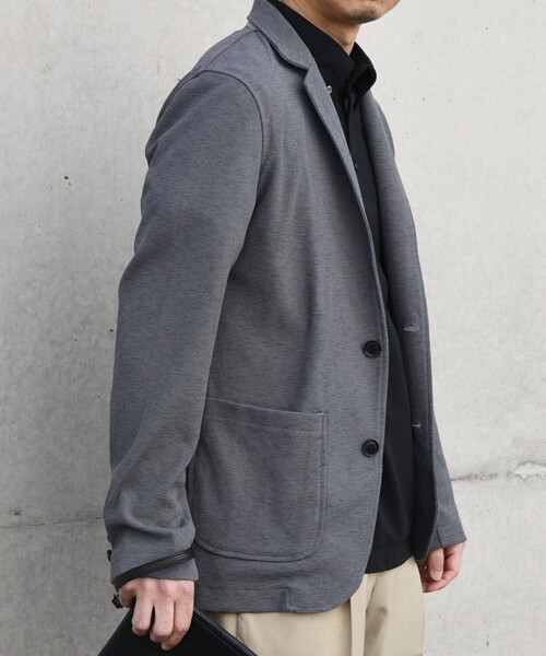 「SHIPS any」 テーラードジャケット LARGE チャコールグレー メンズ_画像5