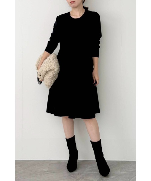 「M.deux」 ニットワンピース MEDIUM ブラック レディース_画像6