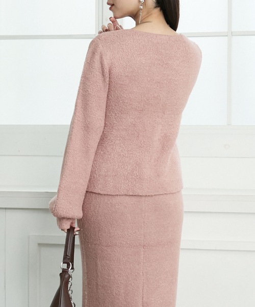 「Elishe」 ニットカーディガン FREE ピンク レディース_画像4