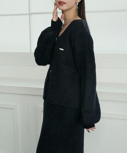 「Elishe」 ニットカーディガン FREE ピンク レディース_画像9