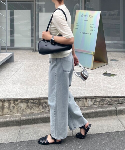 「fredy emue」 半袖ニット 38 チャコールグレー レディース_画像3