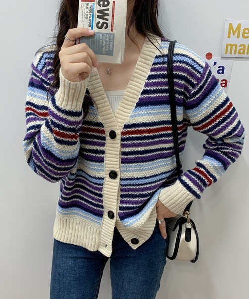 「ECLIN」 ニットカーディガン FREE ホワイト レディース_画像2