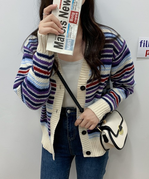 「ECLIN」 ニットカーディガン FREE ホワイト レディース_画像5