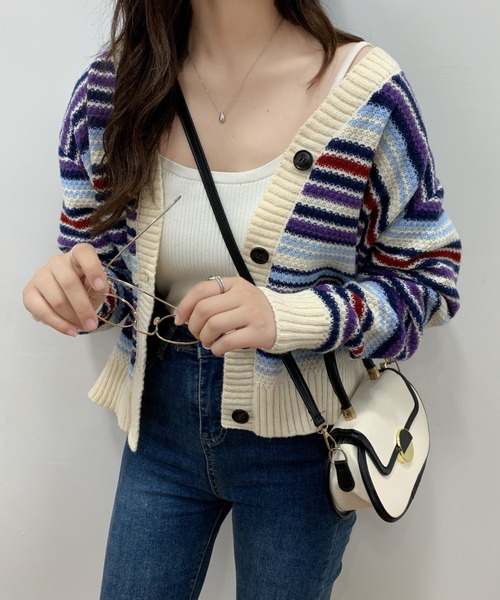 「ECLIN」 ニットカーディガン FREE ホワイト レディース_画像7