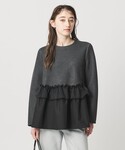 tシャツ ペプラムフリル カットソー レディースの詳細画像1