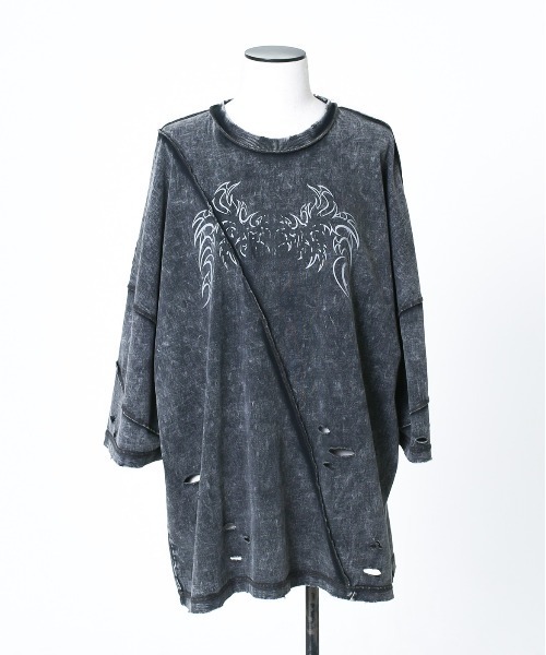 「REFLEM」 7分袖カットソー FREE グレー レディース_画像8