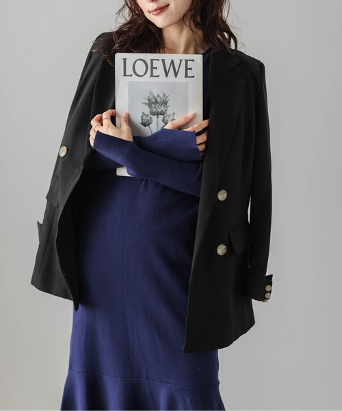 「La-gemme」 ニットワンピース フリー ネイビー レディース_画像8