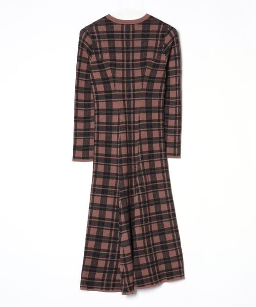 「Her lip to」 チェック柄ニットワンピース S ブラウン レディース_画像2