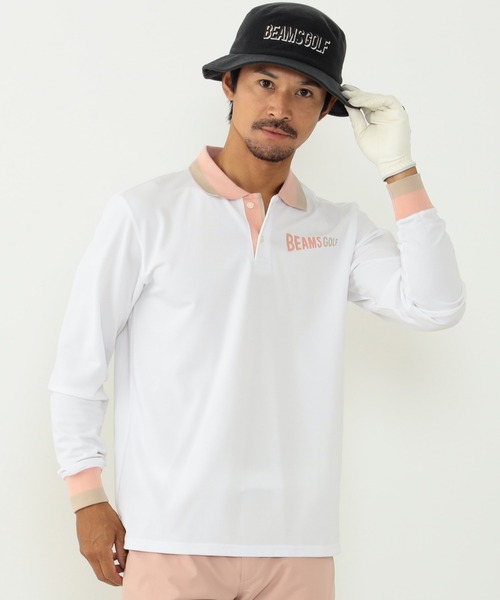 ビームスゴルフ　長袖ポロシャツ BEAMS GOLF（ビームス ゴルフ） 長袖ポロシャツ LARGE ホワイト メンズ