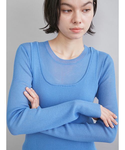 Mila Owen（ミラオーウェン） ワンピース シアーニットワンピース 