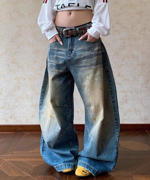 VIBGYOR ジーンズ デニム デニムパンツ 「EIZZ/アイズ」ワイド ルーズ