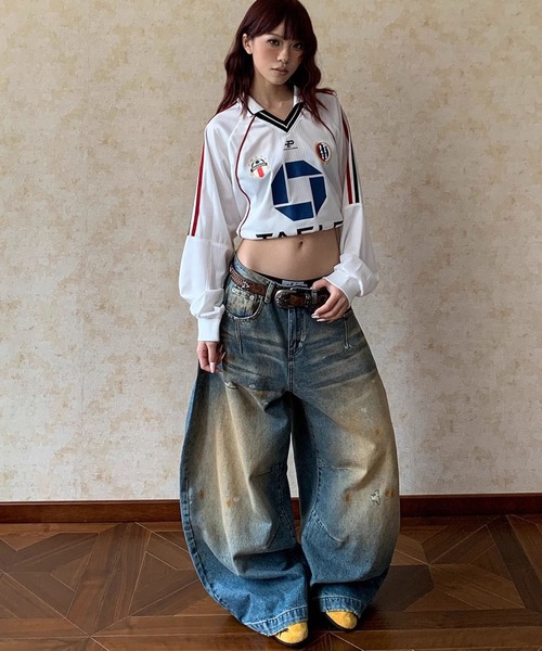 VIBGYOR ジーンズ デニム デニムパンツ 「EIZZ/アイズ」ワイド ルーズ