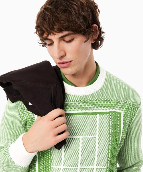 LACOSTE（ラコステ） セーター ニット テニスコートモチーフ ジャ 