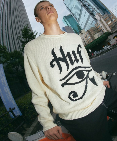 「HUF」 長袖ニット X-LARGE ベージュ系その他 メンズの画像