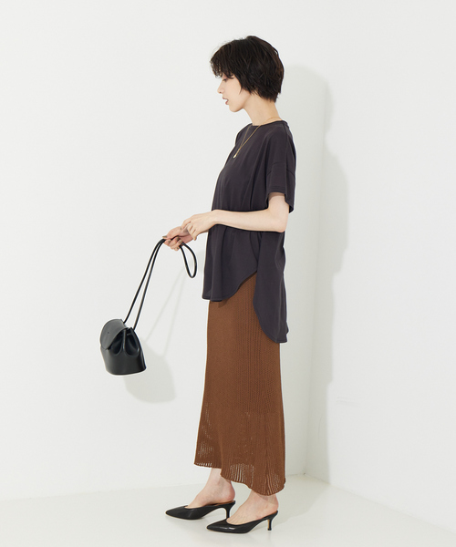 「Rouge vif」 ニットスカート フリー ブラウン レディース_画像4