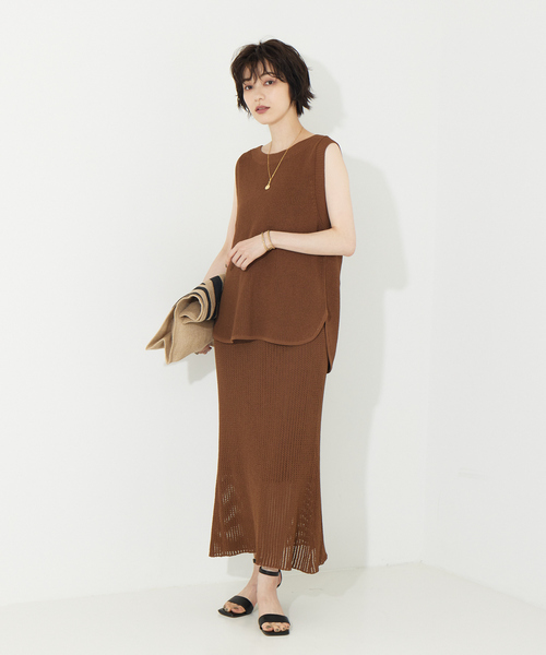 「Rouge vif」 ニットスカート フリー ブラウン レディース_画像5