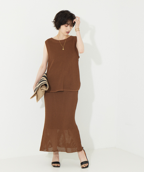 「Rouge vif」 ニットスカート フリー ブラウン レディース_画像7