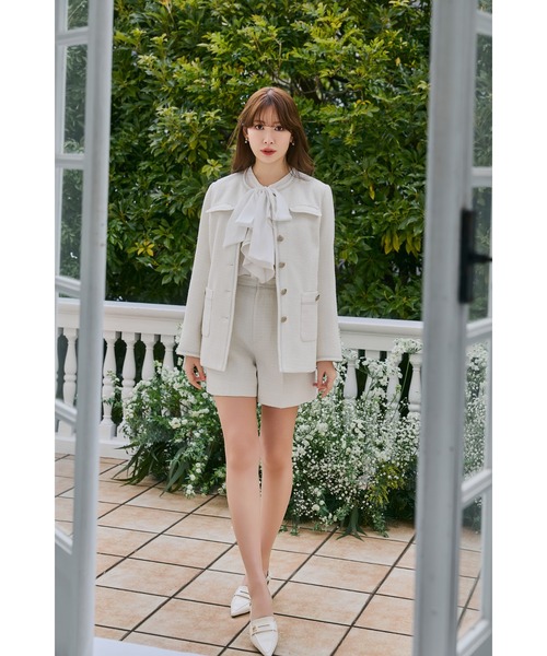 シャツ/ブラウス(長袖/七分) Her lip to** Bow-Tie Blouse Her lip to - herlipto Lace Trimmed Bow-Tie Blouse Sサイの通販 by