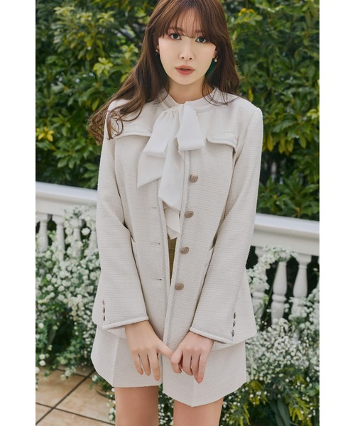 シャツ/ブラウス(長袖/七分) Her lip to** Bow-Tie Blouse Her lip to - Herlipto Bow-Tie Lace Trimming Blouseの通販 by