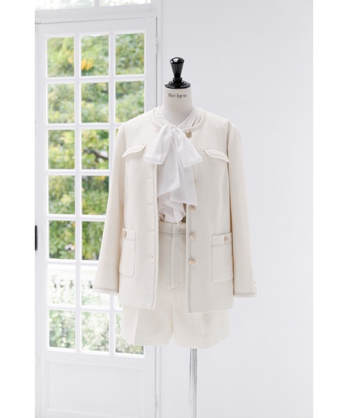 週末限定セール！her lip to romantic ruffled ブラウス Her lip to ブラウス シャツ Ruffled Frill Bow Blouse レディース