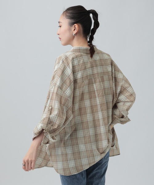 LEPSIM（レプシィム） ブラウス シャツ ワッシャーチェック長袖シャツ