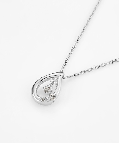 4℃（ヨンドシー） ネックレス シルバー ダイヤモンド しずく