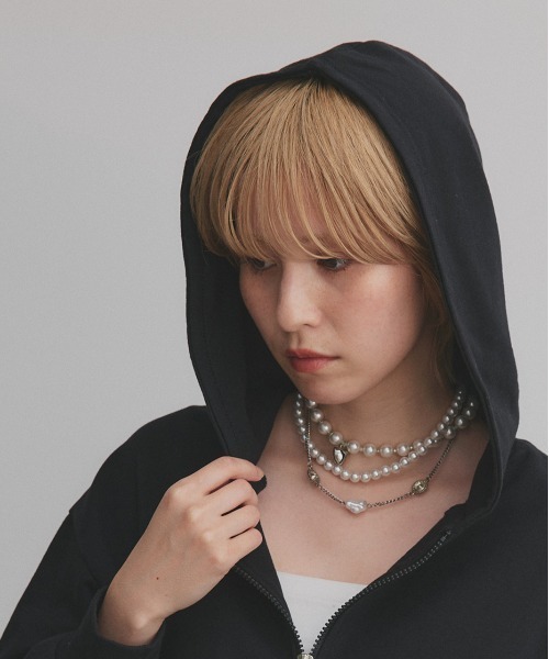 「ad thie」 ジップアップパーカー MEDIUM オートミール レディース_画像8