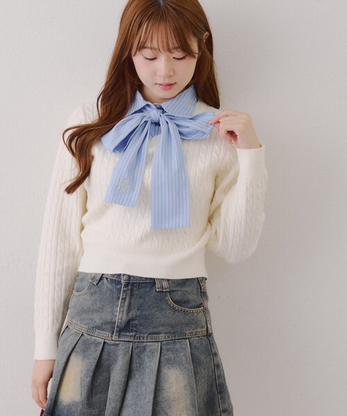 「continuer de NICE CLAUP」 長袖ニット FREE アイボリー レディース_画像2