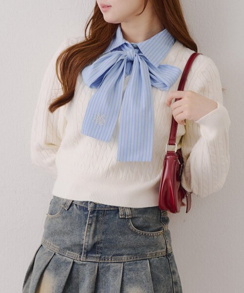 「continuer de NICE CLAUP」 長袖ニット FREE アイボリー レディース_画像3