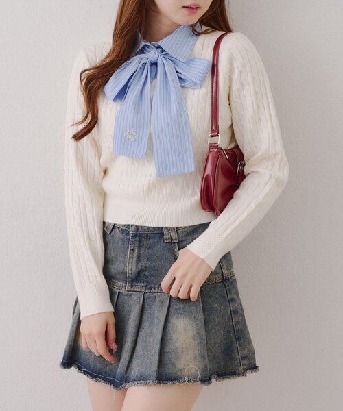 「continuer de NICE CLAUP」 長袖ニット FREE アイボリー レディース_画像4