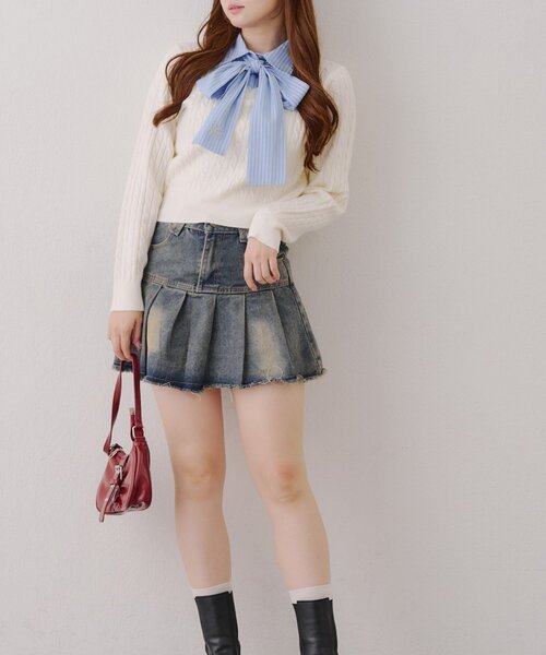 「continuer de NICE CLAUP」 長袖ニット FREE アイボリー レディース_画像6