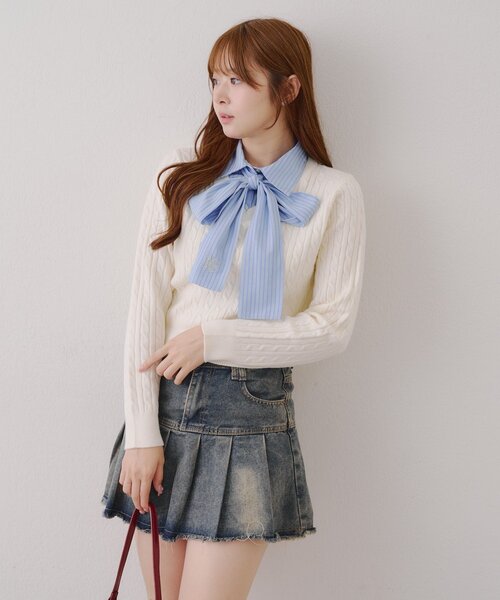 「continuer de NICE CLAUP」 長袖ニット FREE アイボリー レディース_画像8