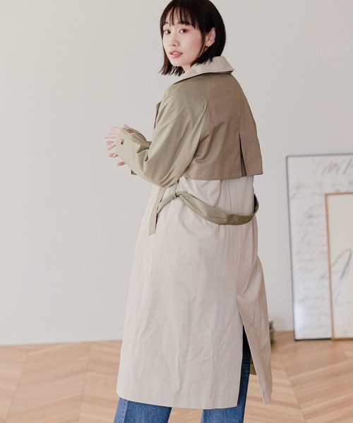 「niko and...」 トレンチコート MEDIUM ネイビー レディース_画像4