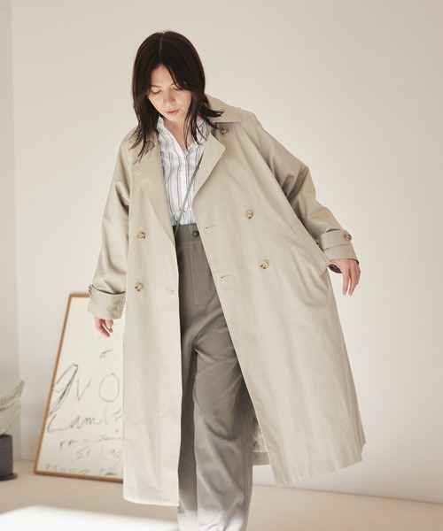 「niko and...」 トレンチコート MEDIUM ネイビー レディース_画像5