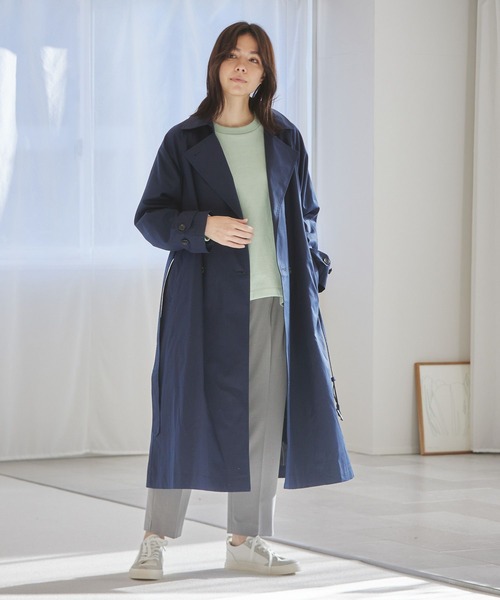 「niko and...」 トレンチコート MEDIUM ネイビー レディース_画像7