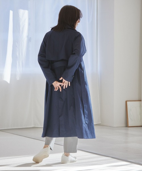 「niko and...」 トレンチコート MEDIUM ネイビー レディース_画像8