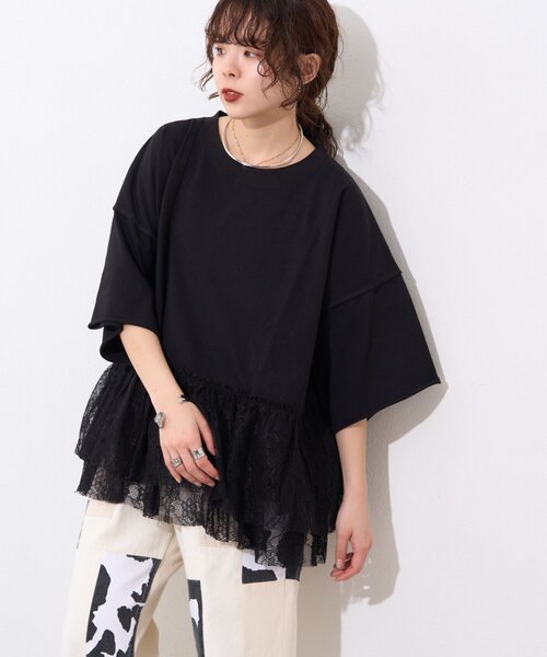 【新品、タグあり】モヘアレース　サンドイッチフリルT CIAOPANIC TYPY（チャオパニックティピー） tシャツ 「etsinta