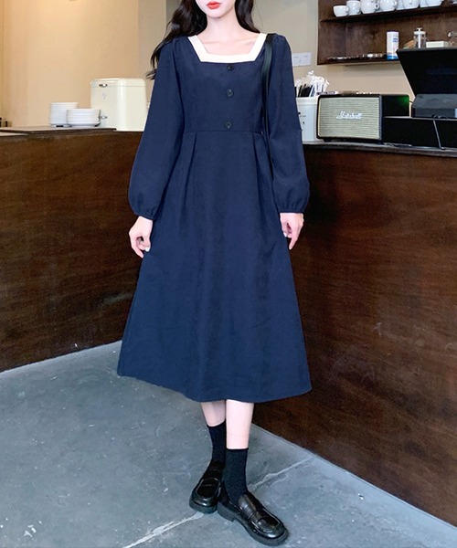 「Amulet」 長袖ワンピース X-LARGE ブラック レディース_画像4