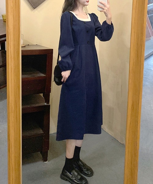「Amulet」 長袖ワンピース X-LARGE ブラック レディース_画像7