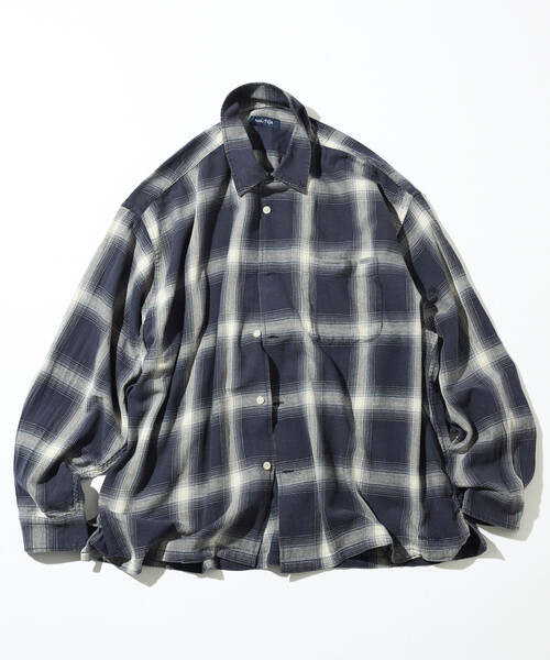 NAUTICA（ノーティカ） シャツ ブリーチ オンブレ L/S オープンカラー