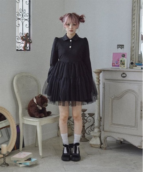 Fickle Bebe（フィクルベベ） 長袖ワンピース 1 ホワイト レディース