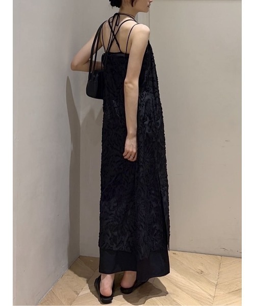 パーティードレス ワンピース フラワーレースキャミワンピースの画像