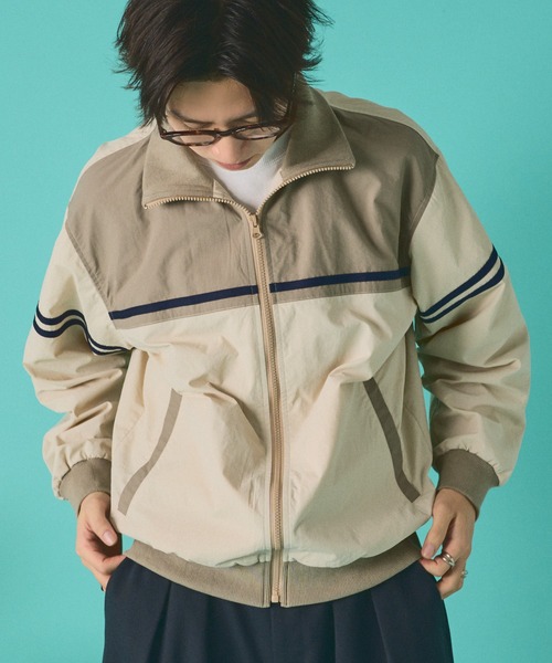 「Adoon plain」 ナイロンブルゾン MEDIUM ネイビー メンズ_画像8