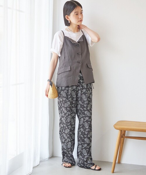 TICCA（ティッカ） ベスト ジレ TICCA:「手洗い可能」リネン