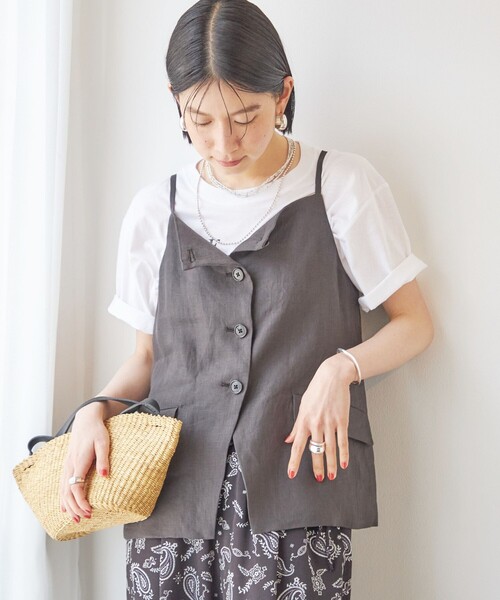 TICCA ベスト　ジレ　ベロア TICCA（ティッカ） ベスト ジレ TICCA:「手洗い可能」リネン
